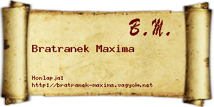 Bratranek Maxima névjegykártya